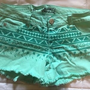 Teal Jean Shorts